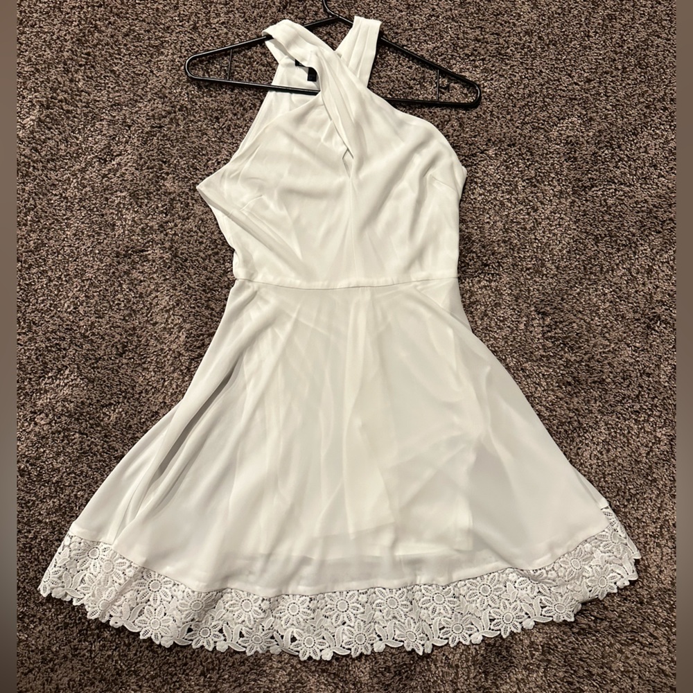 EXPRESS Dress A-Line Lace White Crisscross New